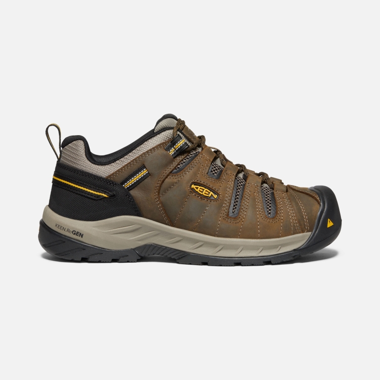 Keen Flint II Soft Toe Shoes - Men's Brown Gold Footwear